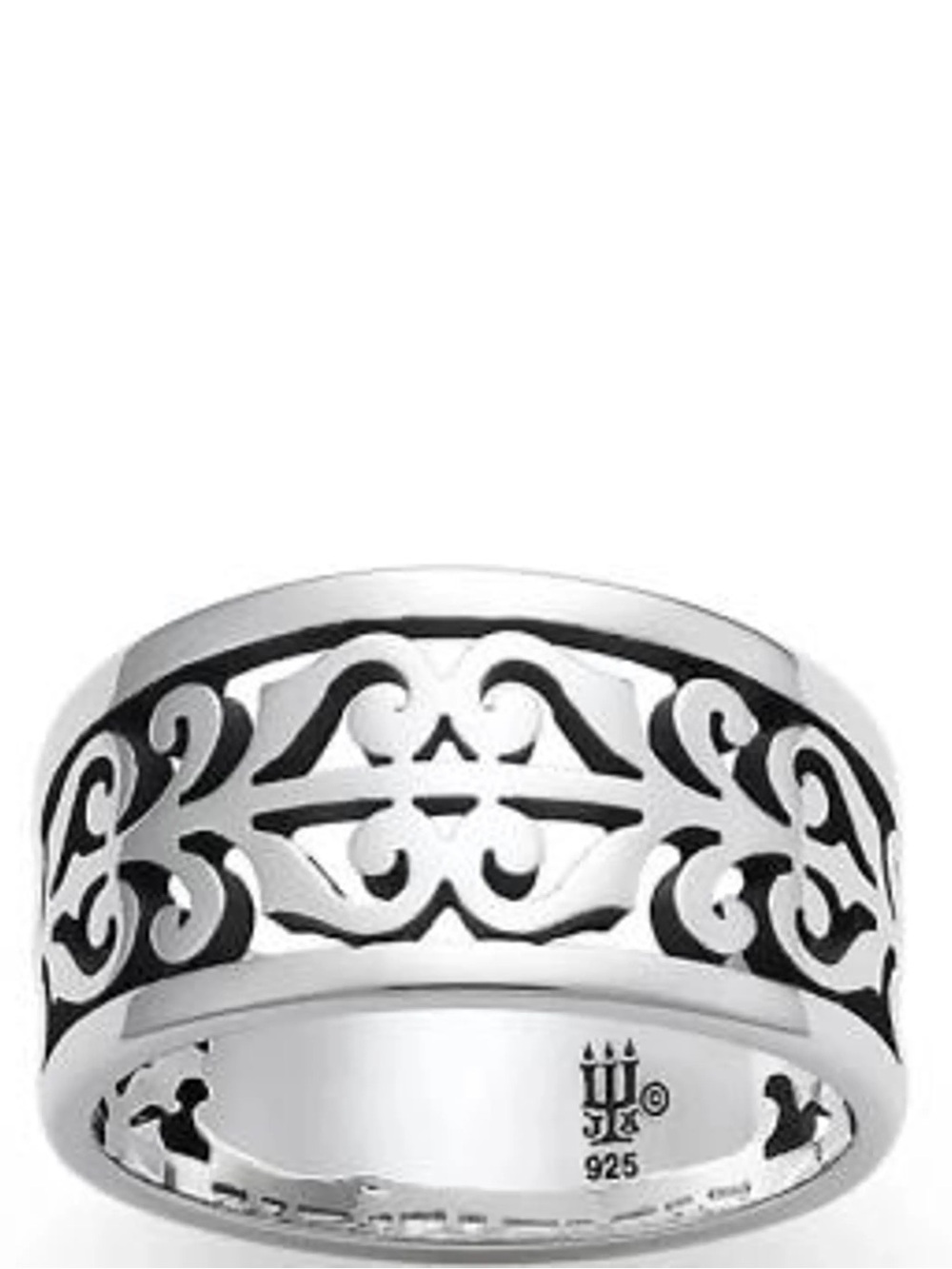 RETIRED | James Avery Sterling Silver Open Adorned Swilr Scroll Band Ring sz. 5